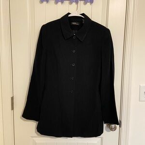 NWOT Vintage Valerie Stevens women’s solid‎ black button blazer jacket size 10